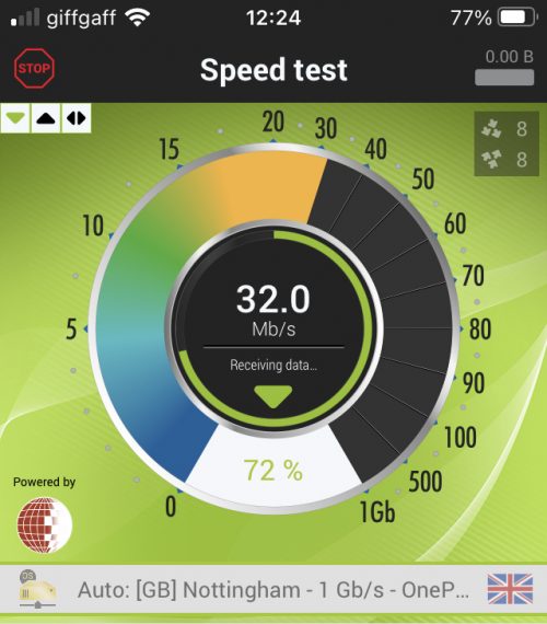 Save9 broadband speedtest live screenshot of WiFi